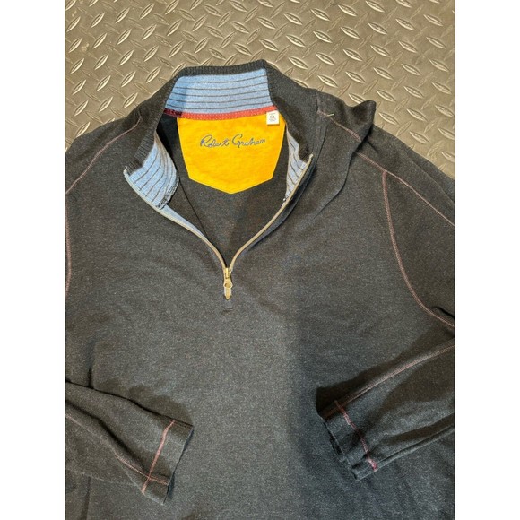Robert Graham Sz. Large Classic Fit Black Quarter Zip Pullover Sweater!‎ - Picture 3 of 3